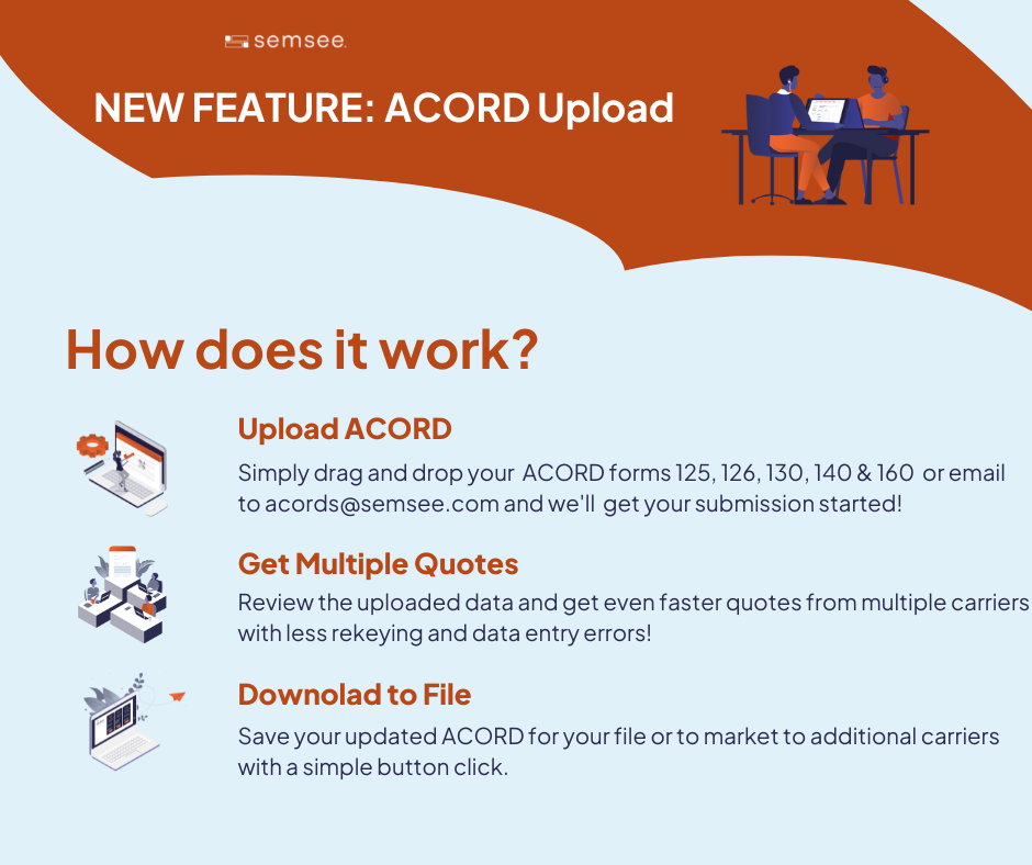 Semsee Adds ACORD Upload and Download to Its Small Commercial Insurance Platform