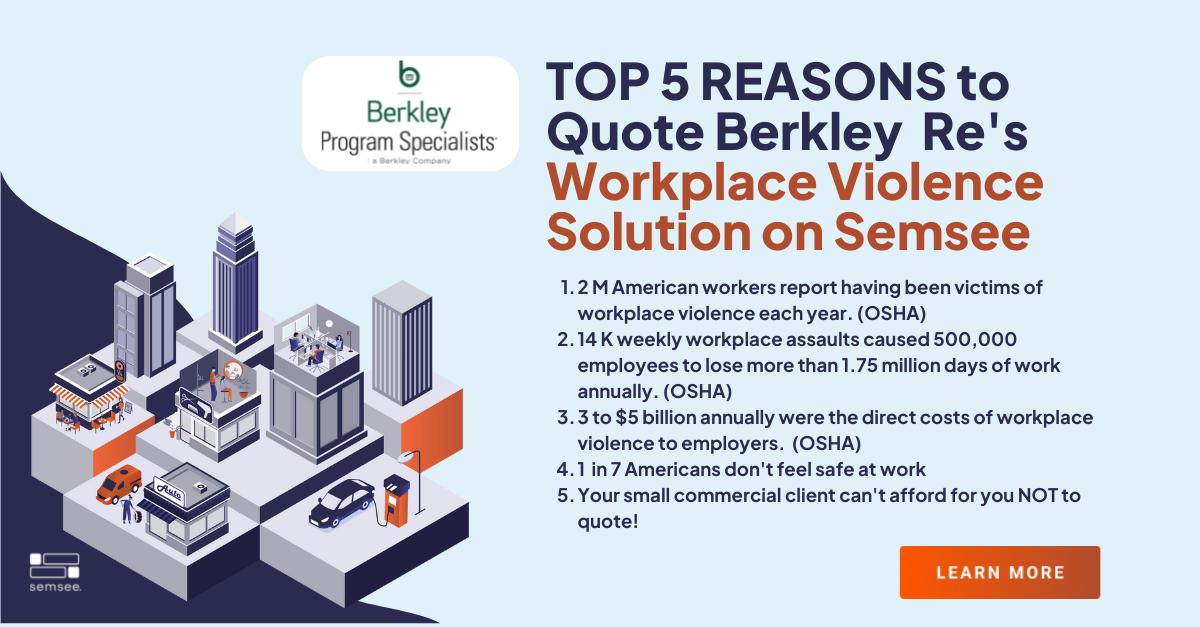 Berkley Program Specialists Partners With Semsee for Workplace Violence Coverage
